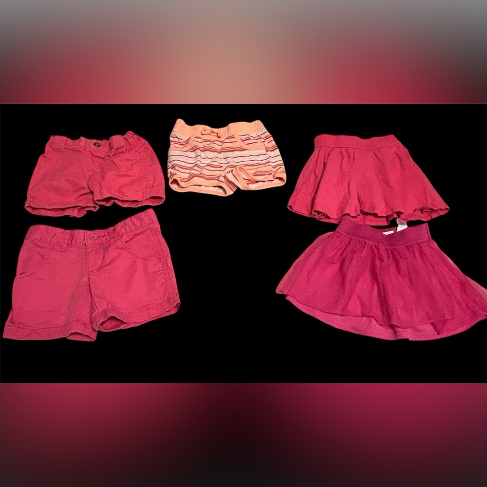 Bundle & save -4T summer bundle- Set of Girls' Pink Shorts and Skirts